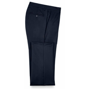 Paul Fredrick Classic Fit Wool Gabardine Flat Front Pants in Navy Size 34